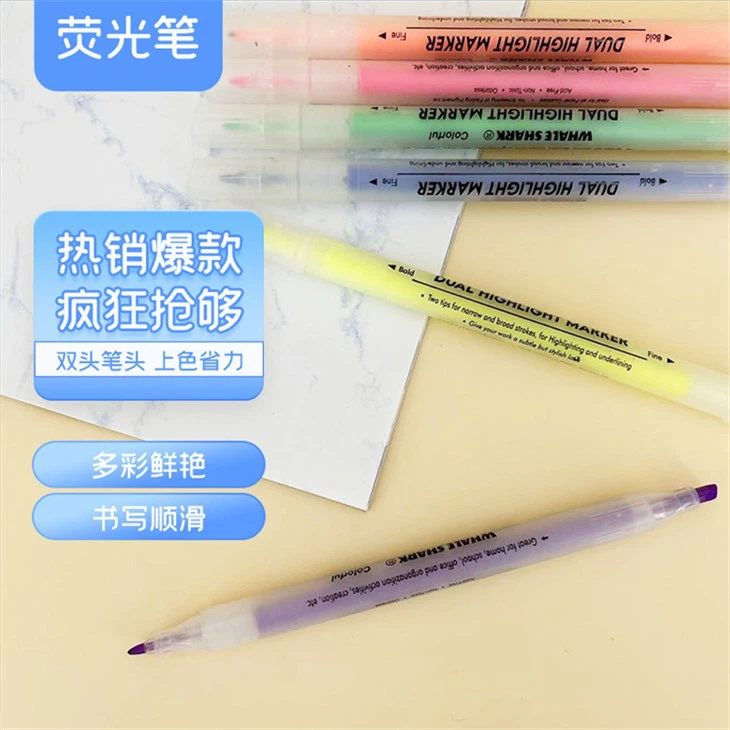 Набор из 6 хайлайтеров мягких цветов с двойным наконечником